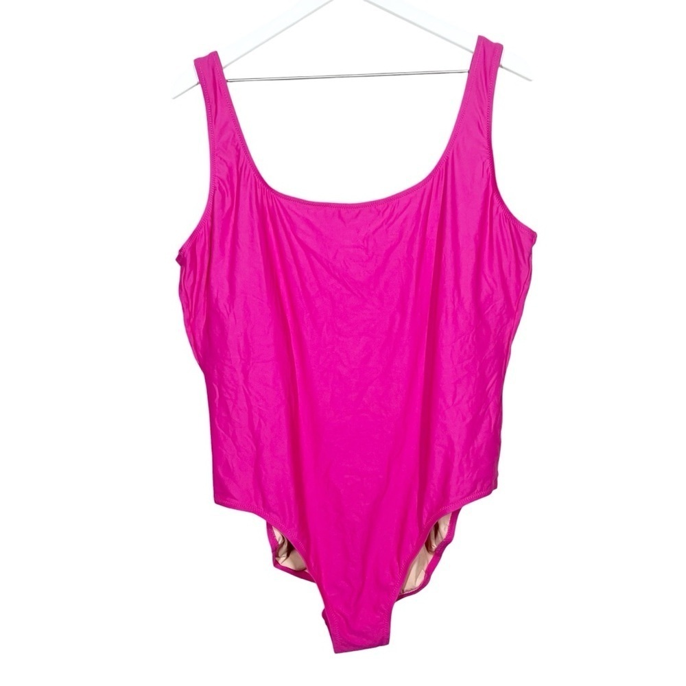 J.Crew Women's 1989 scoopback one-piece hot pink swimsuit Size 22 NEW swim beach